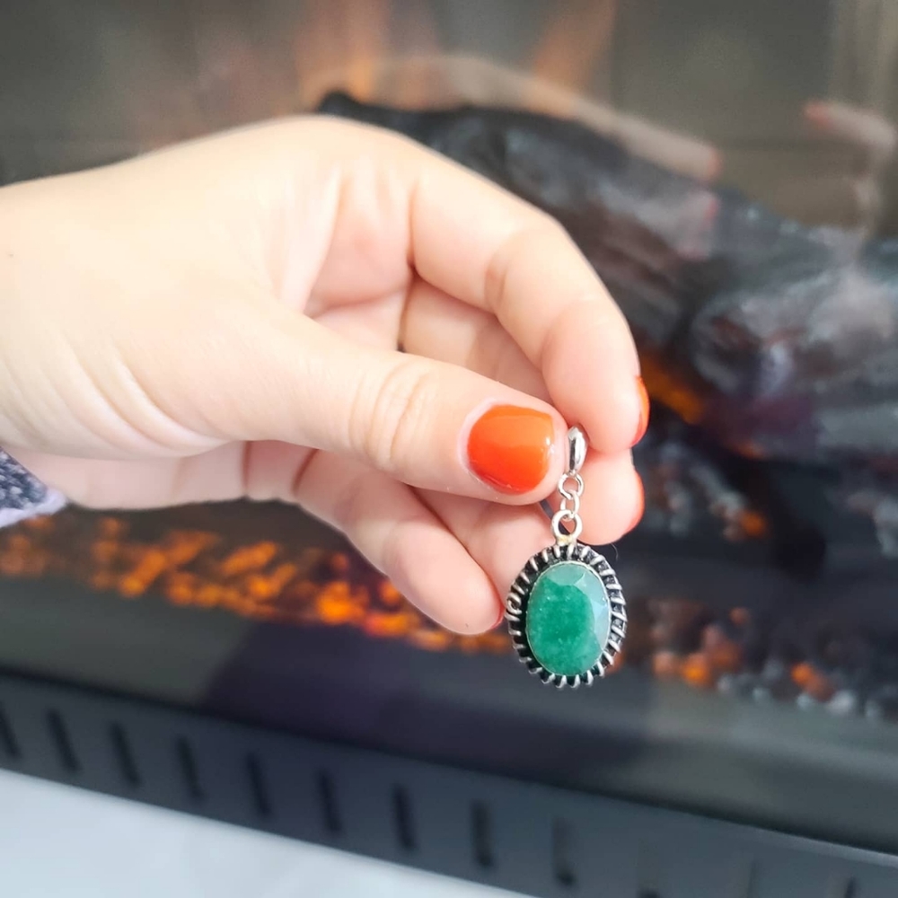 Jade Silver Plated pendant